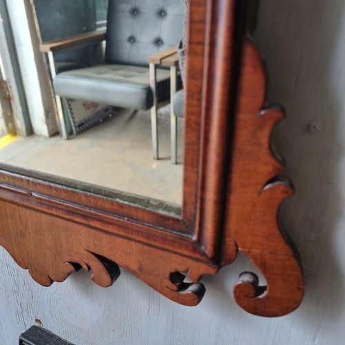 496 - A Georgian fretwork framed mahogany mirror