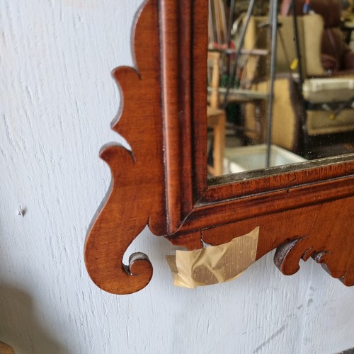 496 - A Georgian fretwork framed mahogany mirror