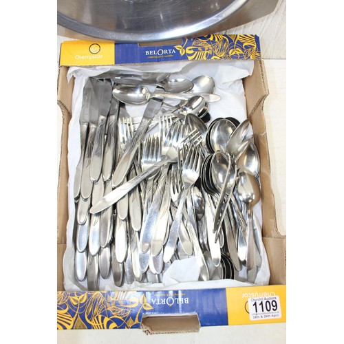 1109A - Large qty of assorted cutlery, tray etc