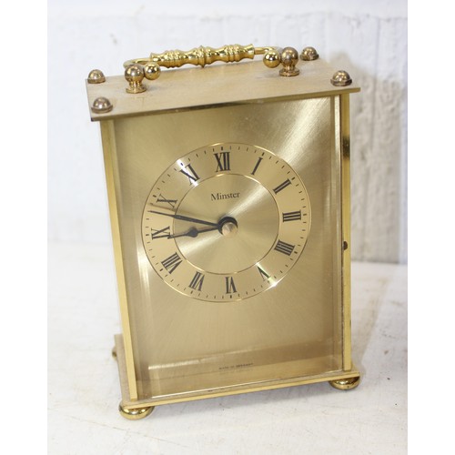 1431A - 3 assorted clocks, one Smiths with key