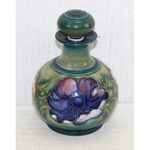 1714A - An unusual Moorcroft Anemone pattern scent bottle with stopper