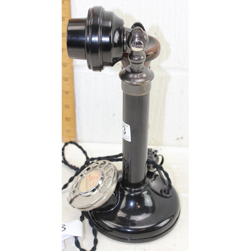 733 - Early 20th century Candlestick telephone in fully restored working order with vendor guarantee