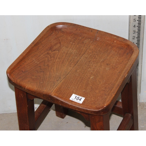 104 - A small vintage Oak stool