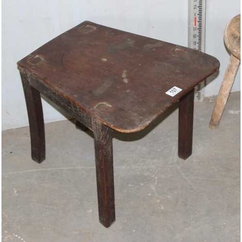 107 - 2 small rustic wooden stools