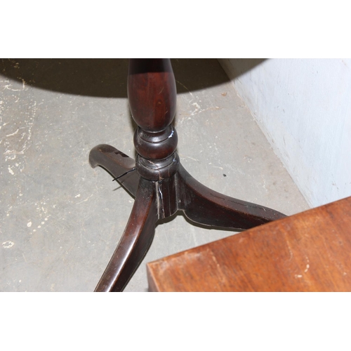 108 - Antique tripod table and a mahogany bidet (2)