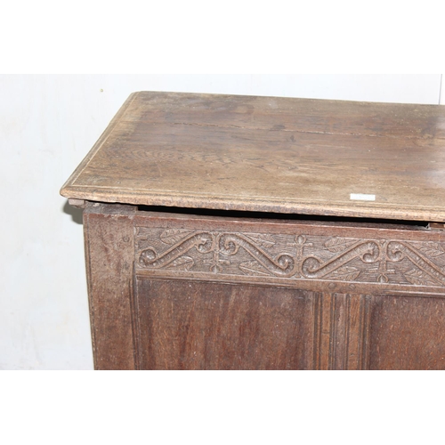 24 - 18th century carved Oak coffer