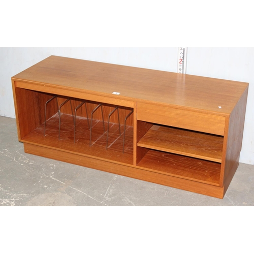 3 - A retro wooden media centre or record cabinet, likely by G-Plan but seemingly unmarked