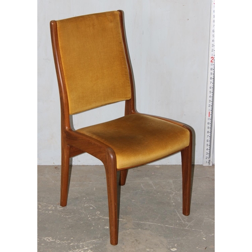 4 - A set of 4 retro G-Plan teak dining chairs with mustard coloured upholstery