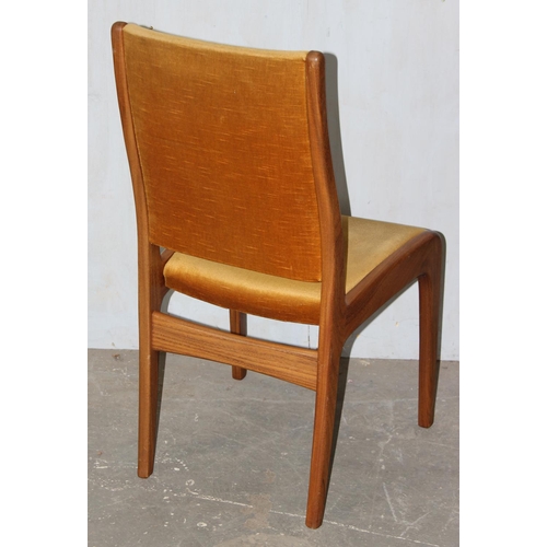 4 - A set of 4 retro G-Plan teak dining chairs with mustard coloured upholstery