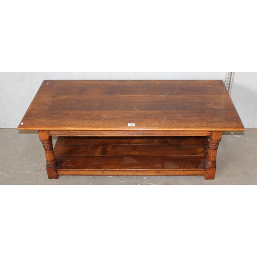 43 - Long vintage low Oak coffee table