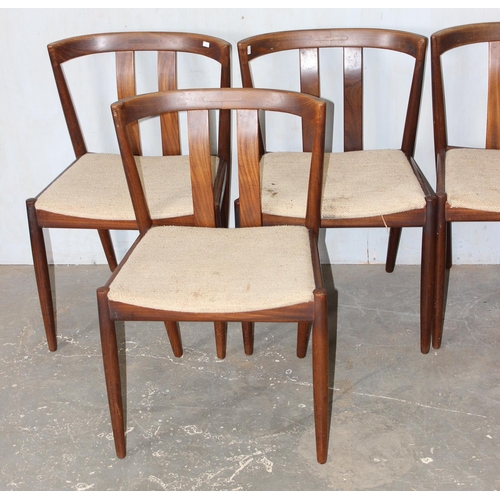 54 - A set of 6 teak retro dining chairs, likely Danish but unmarked