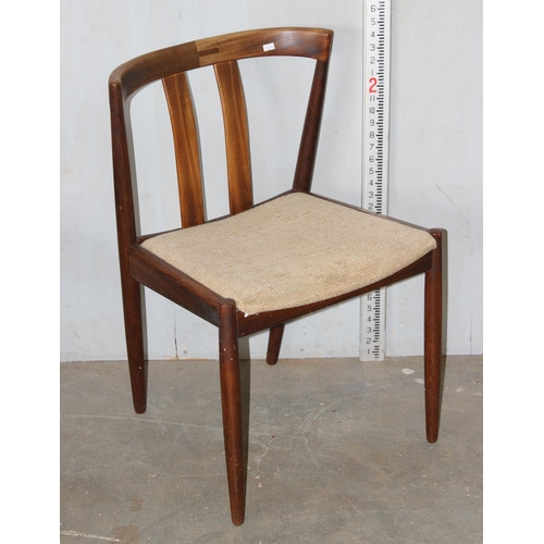 54 - A set of 6 teak retro dining chairs, likely Danish but unmarked