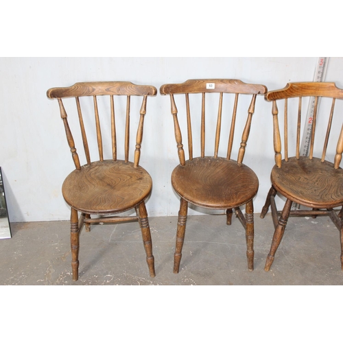 60 - A set of 4 stickback chairs with round elm seats