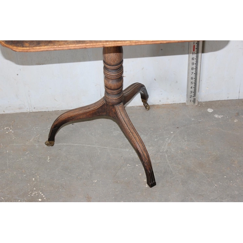 65 - Antique Oak table on tripod pedestal base