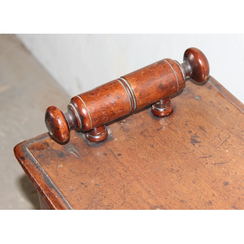 92 - Antique Mahogany window seat standing on unusual turned supports