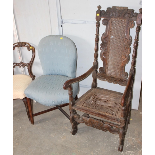 96 - 6 assorted antique chairs