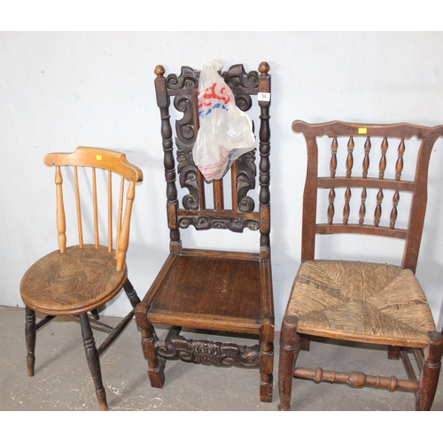 96 - 6 assorted antique chairs