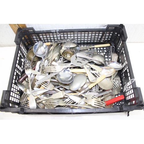 1102 - Large qty of assorted silver plated and other cutlery