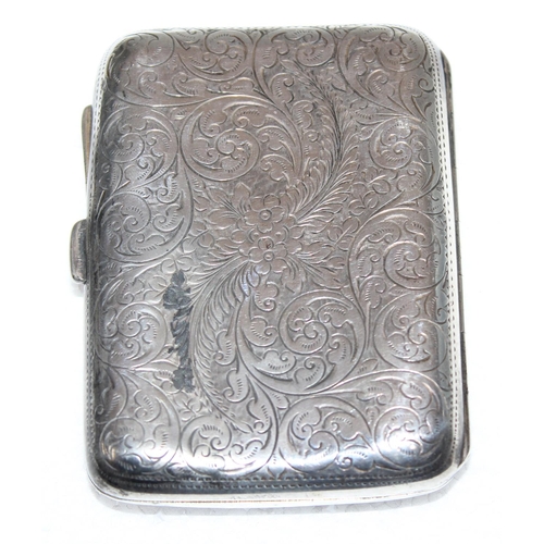 1116 - Silver cigarette case, Birmingham 1938, approx 84g gross