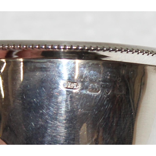 1119 - Silver egg cup and spoon in impressive fitted leather case, Chester 1911 by Stokes & Ireland, approx... 