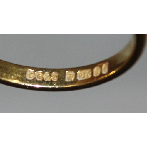 1206 - 22ct gold wedding band ring, approx size L & 2.1g gross