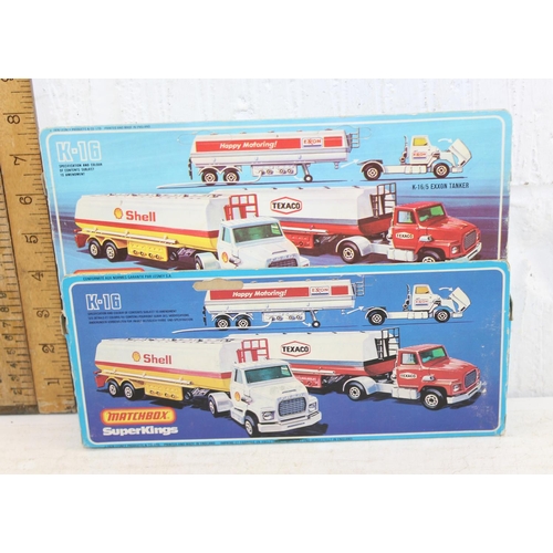 1520 - Matchbox - two boxed K-16 super king petrol tankers