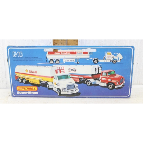 1527 - Matchbox K-16 super kings petrol tanker in different coloured livery