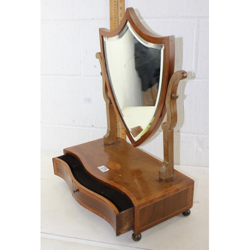 270 - Antique shield shaped table top mirror