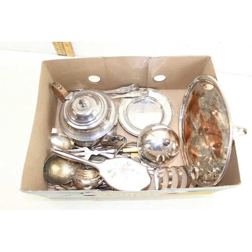 1161 - Quantity of mixed silver plated items to include enamel hair brush