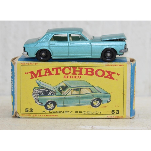 1566 - 4 boxed Matchbox cars, 18, 74, 72 & 53