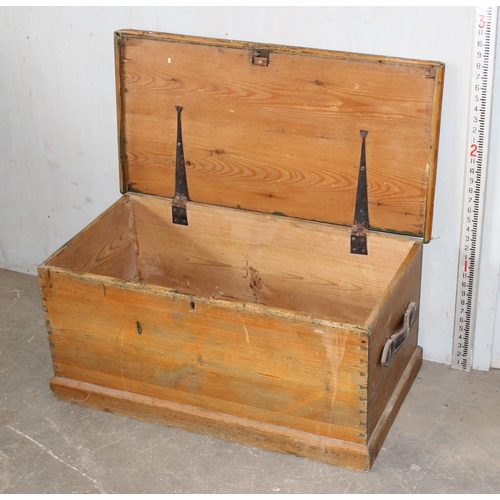 158 - Antique Pine blanket box or trunk