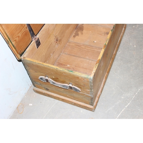 158 - Antique Pine blanket box or trunk