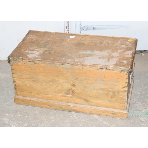 158 - Antique Pine blanket box or trunk