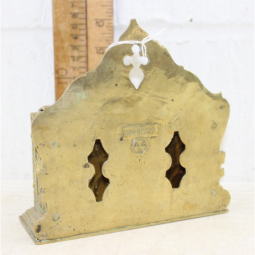 1759 - Good quality antique brass letter rack of classical design, Rd No 67232