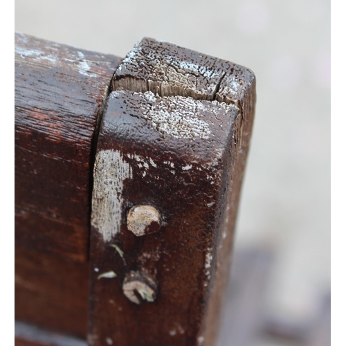 327 - Wooden garden table and 4 chairs