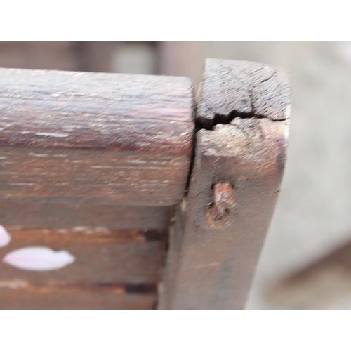 327 - Wooden garden table and 4 chairs