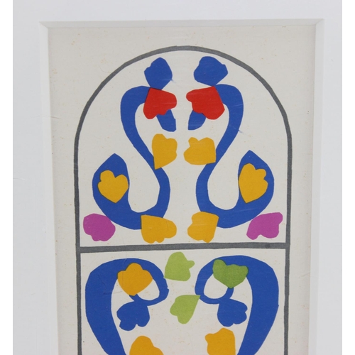 404 - After Henri Matisse, Vigne, colourful abstract framed print, various annotations verso