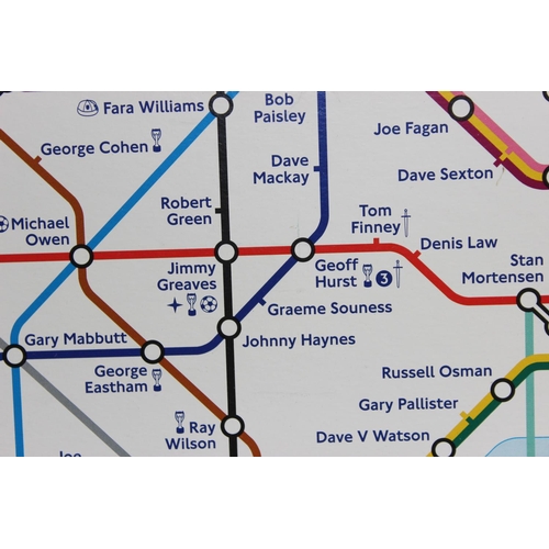 444 - The Football Association 150th Anniversary London Underground Map – footballers names substituted fo... 