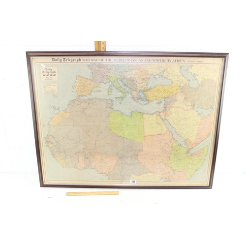 448 - Framed Daily Telegraph WW2 map