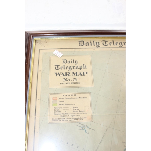 448 - Framed Daily Telegraph WW2 map