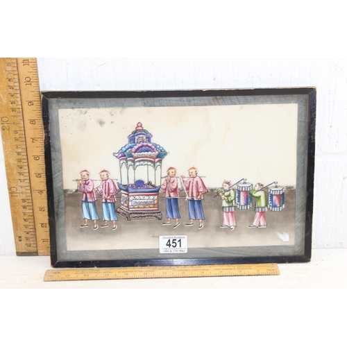 451 - Late 19th/ early 20th century Chinese School gouache on rice paper of figures in a procession