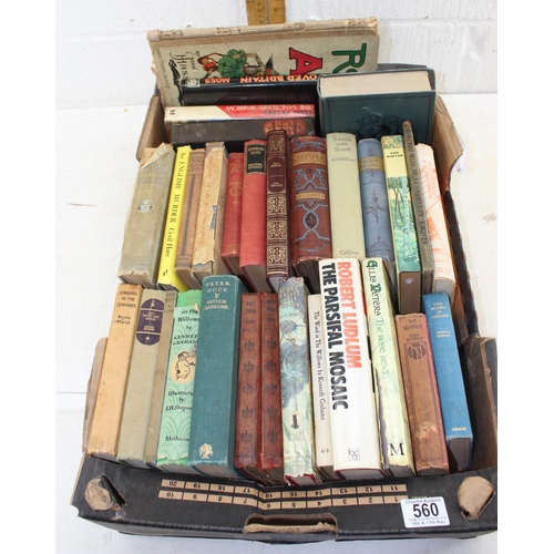 560 - Box of mixed antique and later books etc