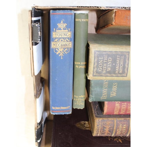 575 - Qty of assorted antique and later books, some leather bound