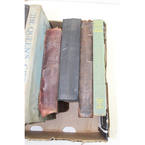 576 - Qty of assorted antique and later books, some leather bound to inc 