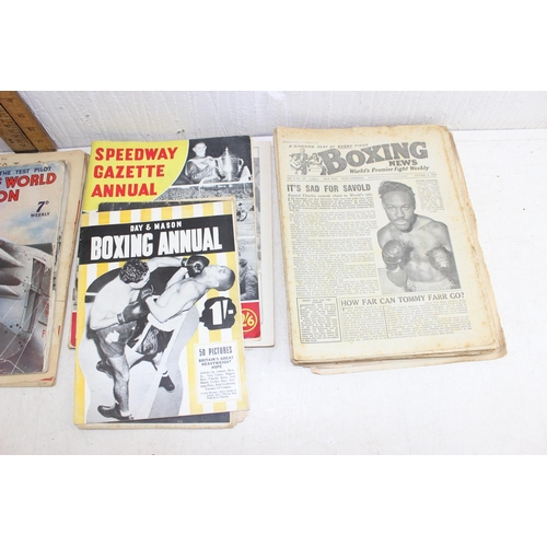 581 - Qty of assorted sporting related publications to in boxing The Ring Magazine, mainly early 1950's, B... 