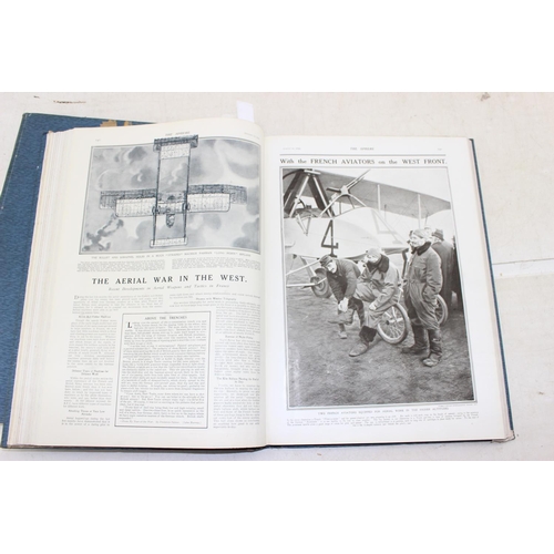 583 - Two large hard back volumes of ‘The Sphere’ dated 1916 containing numerous WWI images of major war t... 