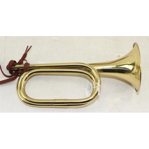 661 - Startone bugle, Champion Trumpet & a copper hunting horn (3)