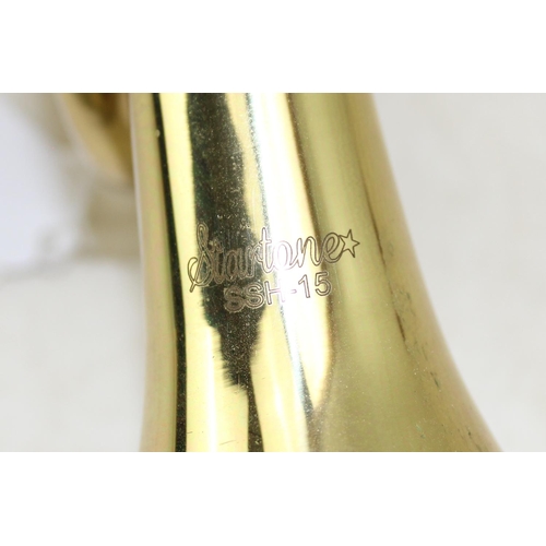 661 - Startone bugle, Champion Trumpet & a copper hunting horn (3)