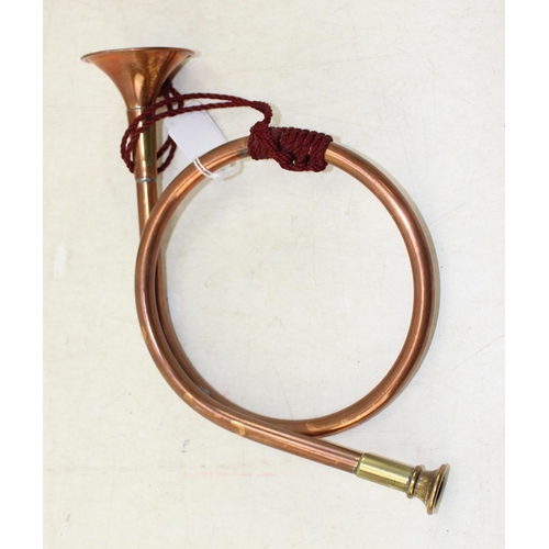 661 - Startone bugle, Champion Trumpet & a copper hunting horn (3)