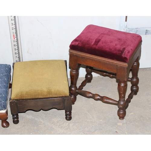 135 - 4 assorted antique and later footstools